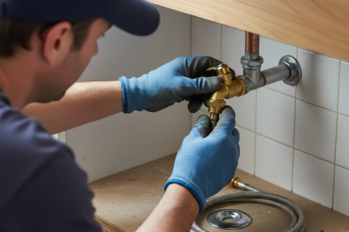 Shutoff valve and fitting work during Faucet and Fixture Repair in Campbellsport